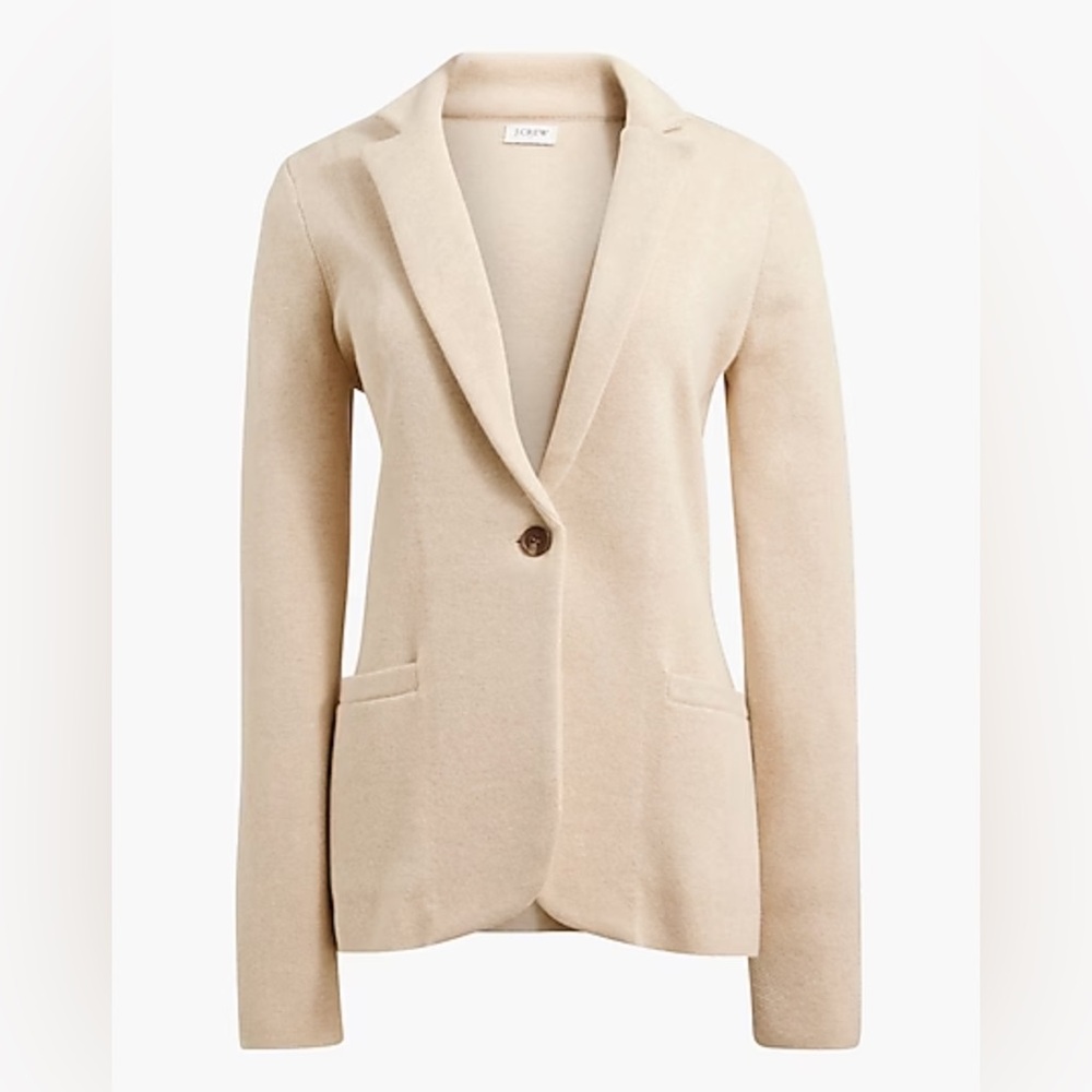 J. Crew Factory Schoolboy Sweater-Blazer 100% Cotton (Heather Light Khaki)